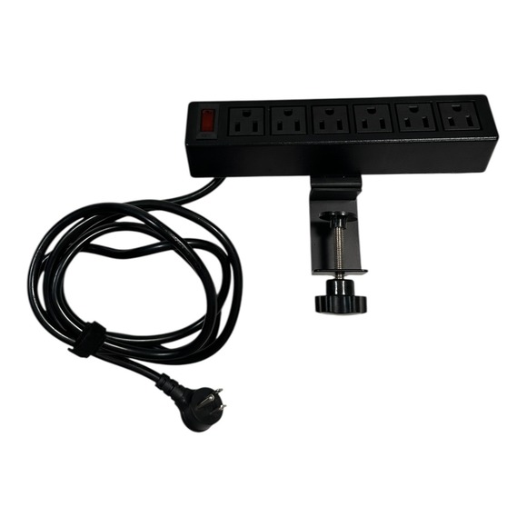Clamp Power Strip Mountable 6 Outlet Surge Protector‎ Desktop Table Edge - Picture 3 of 7